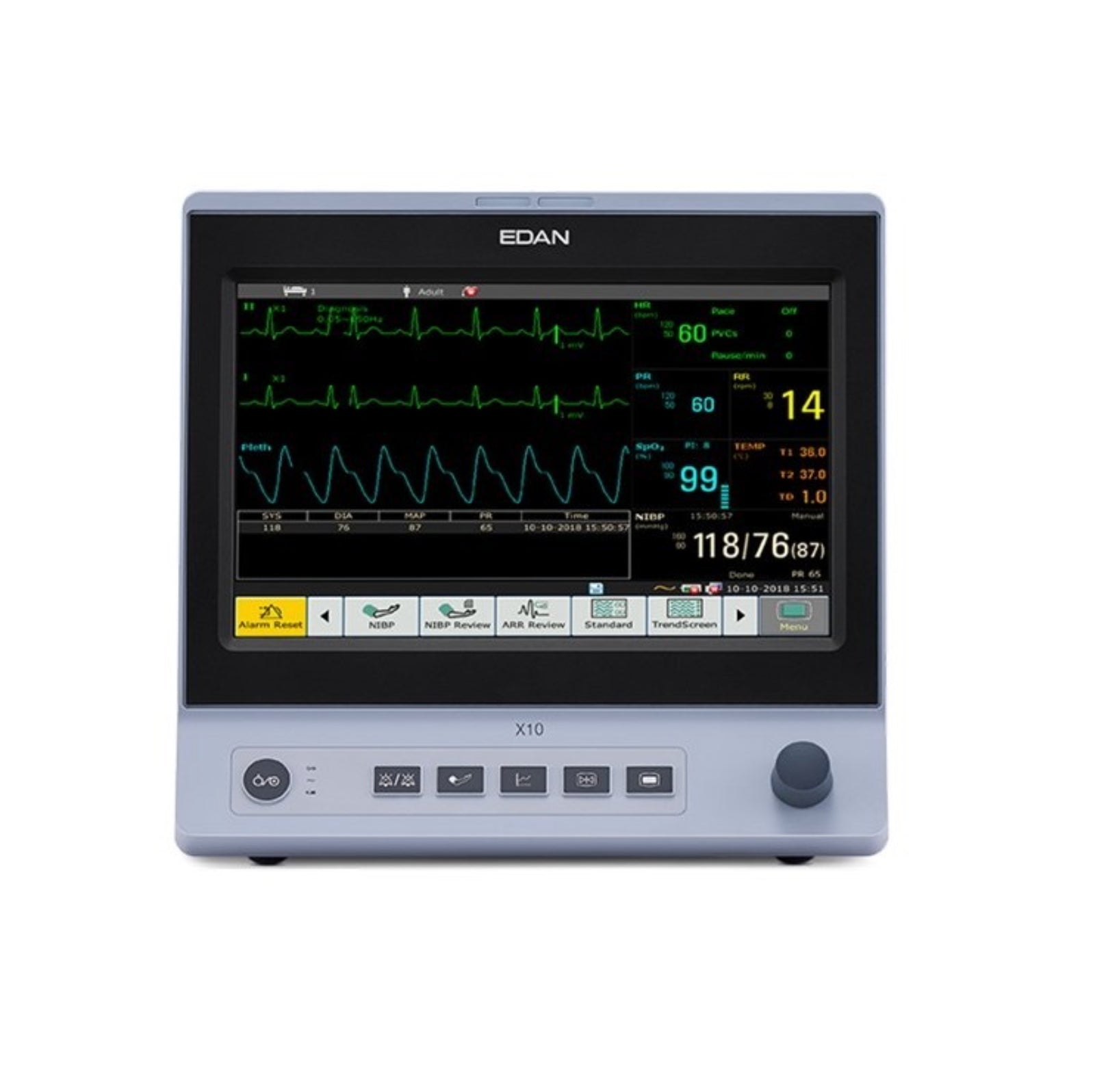 10.1 Inch LCD Edan X10 Touch Screen Monitor With Capnography – Petmedtools