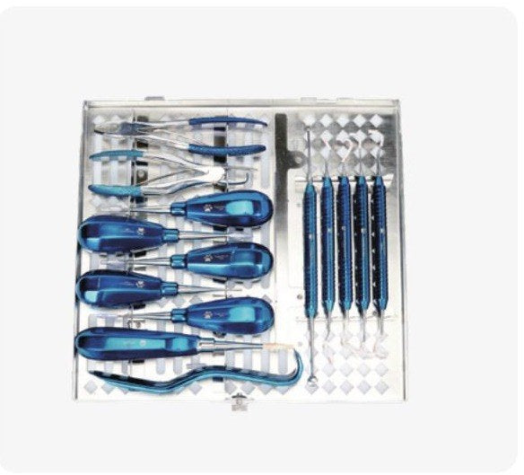 14 sets of initial dental instruments for dogs with short shank and auxiliary wing braces