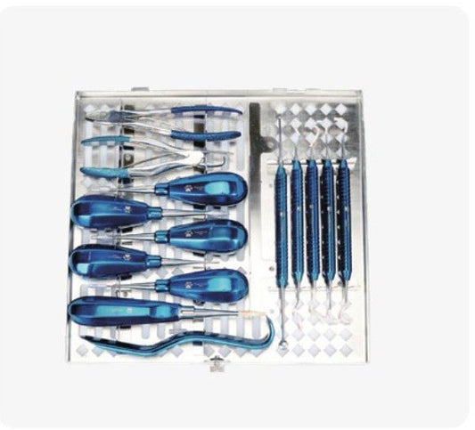 14 sets of initial dental instruments for dogs with short shank and auxiliary wing braces
